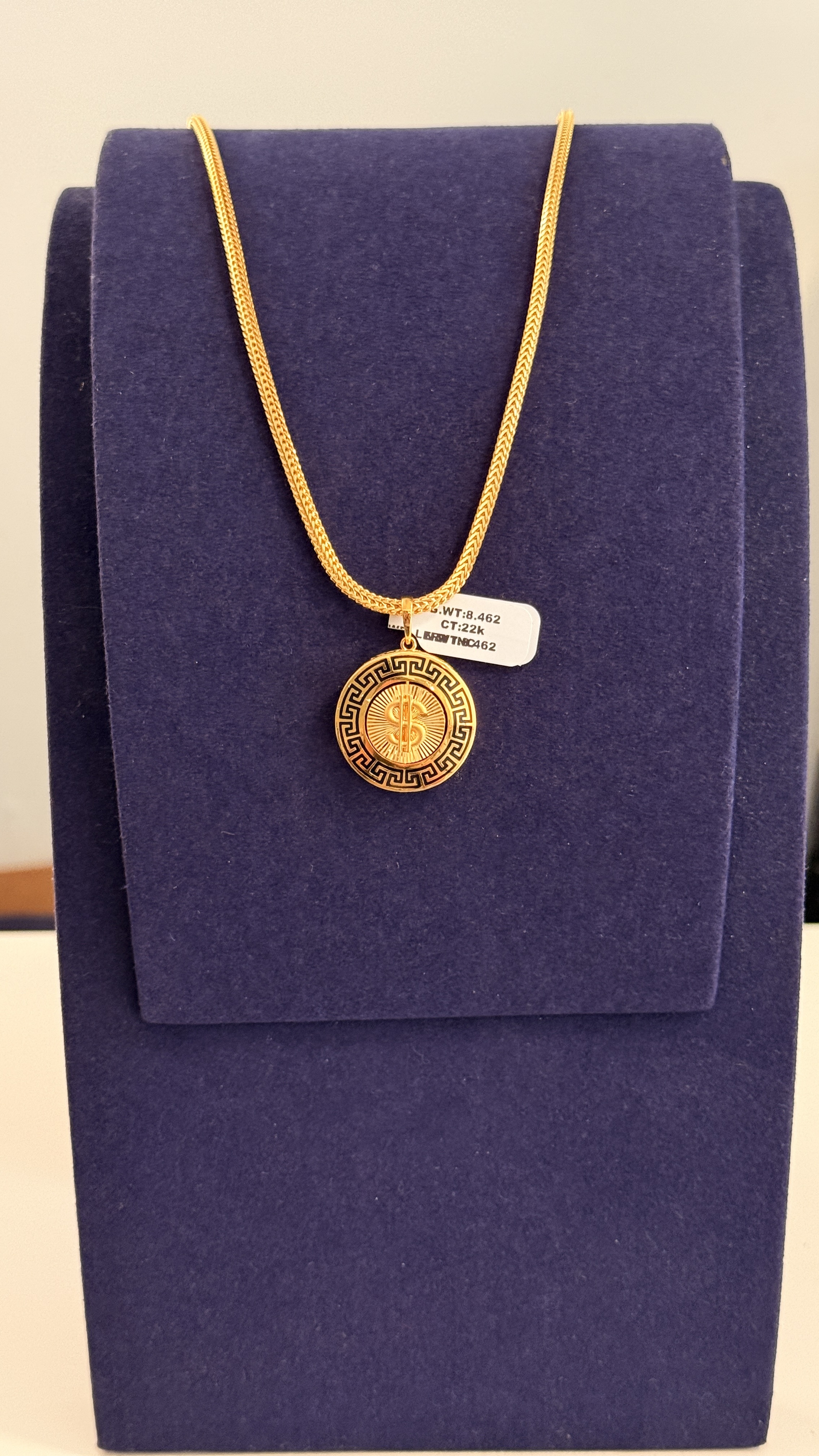 22k gold double sided chain 8.462 g