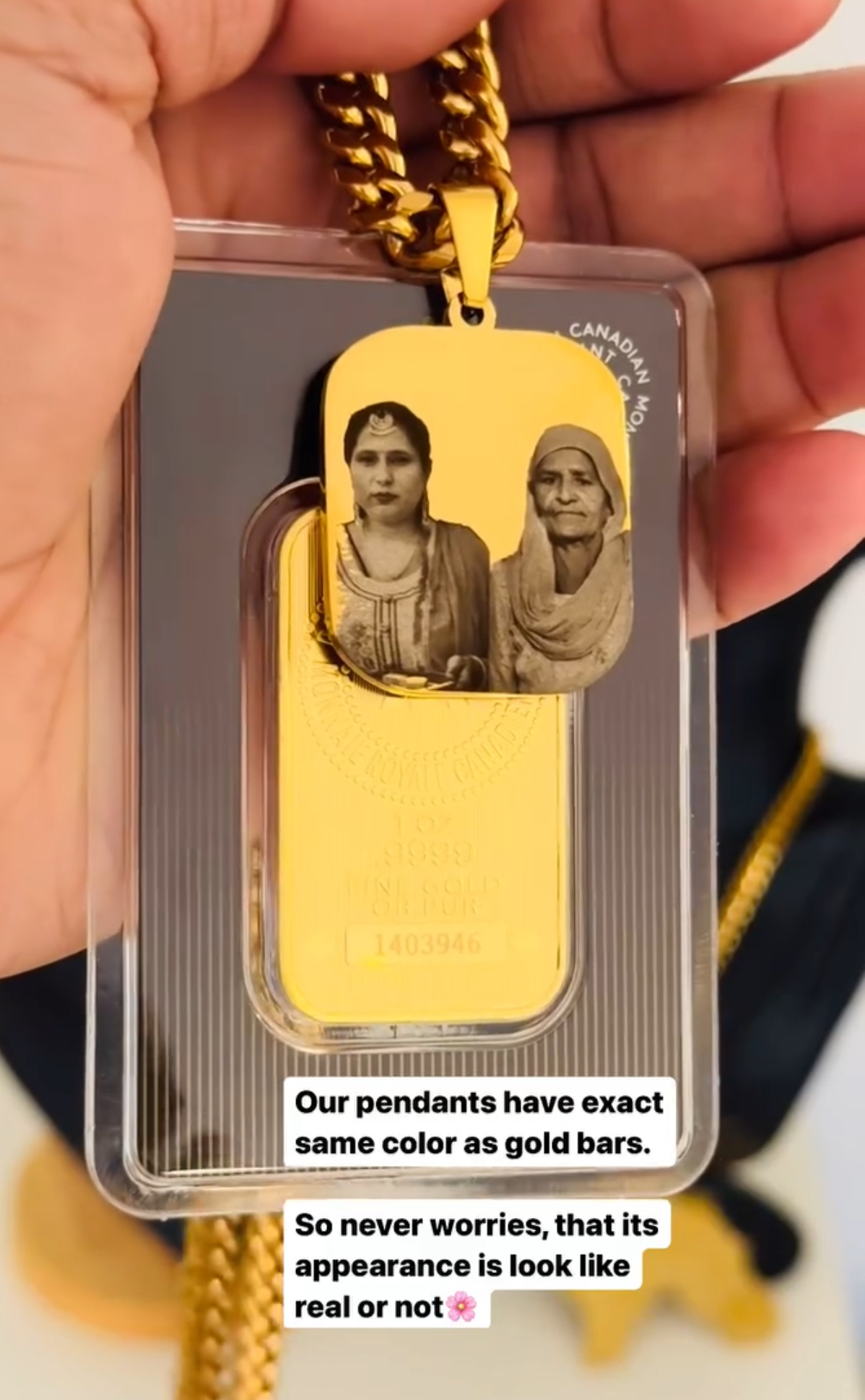 DOUBLE GOLD COAT CUSTOM PHOTO PENDANT