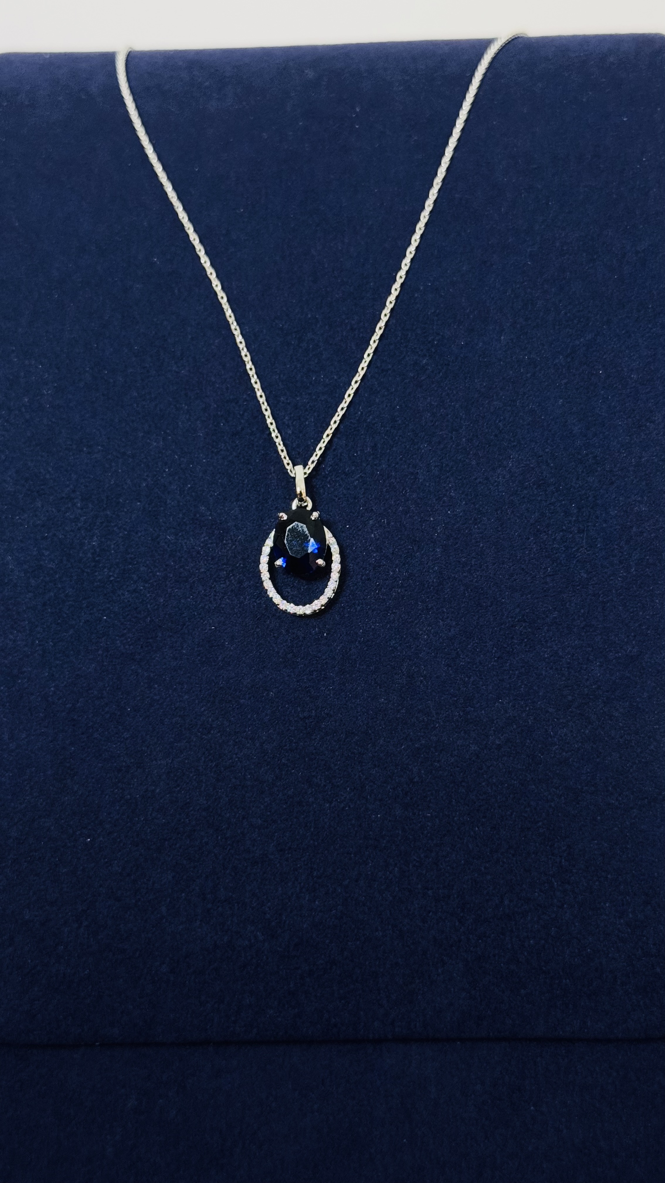 Blue beetle pendant silver