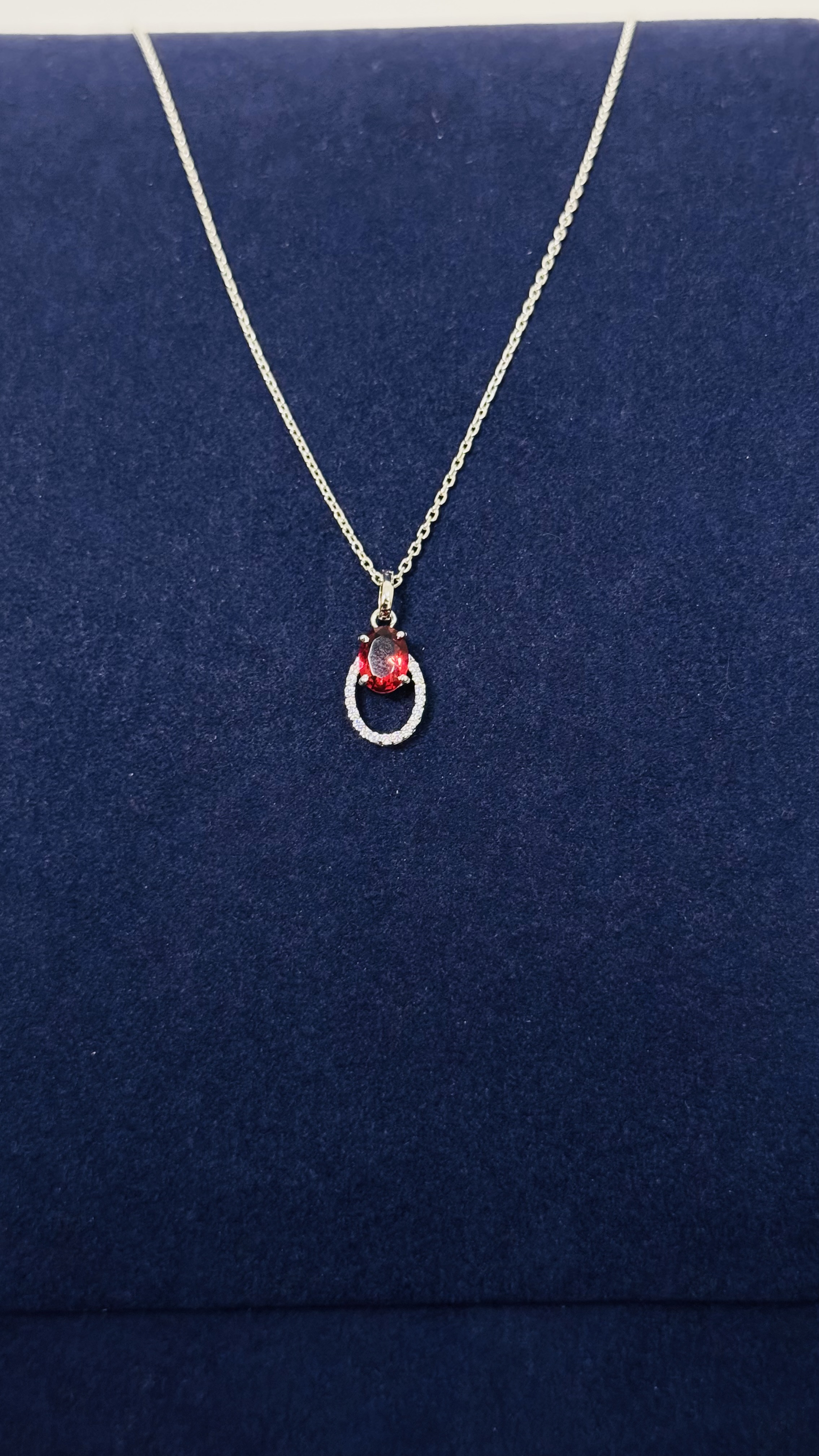 Red beetle sterling silver necklace