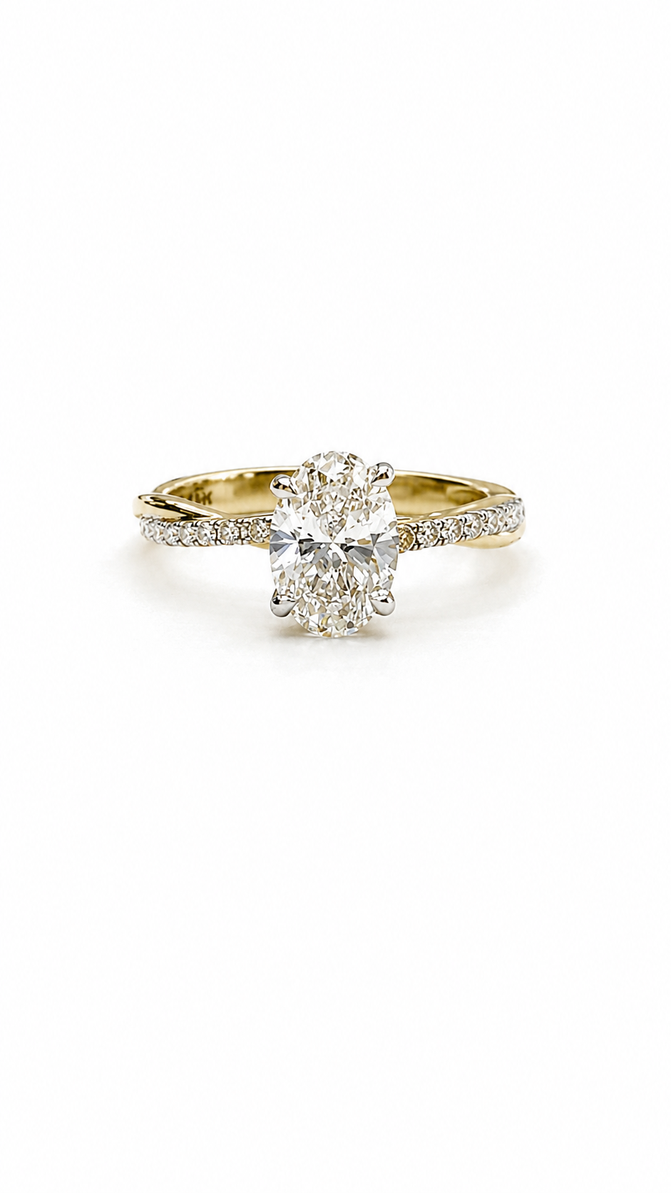 Oval with side Diamond Ring