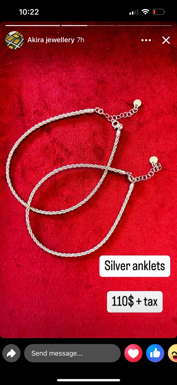 Sterling silver anklet