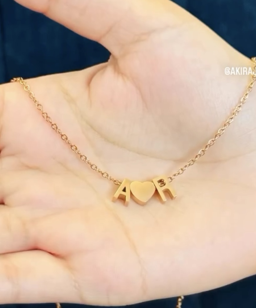 Rose gold plated name initials
